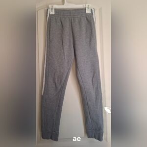 Adidas Aeroready 3-striped Gray Kids Jogger Athletic Pants Sz 7/8 Sporty